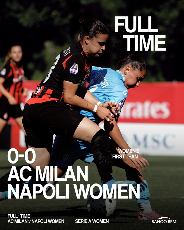 米兰女足主场与那不勒斯女足0-0战平意甲女足联